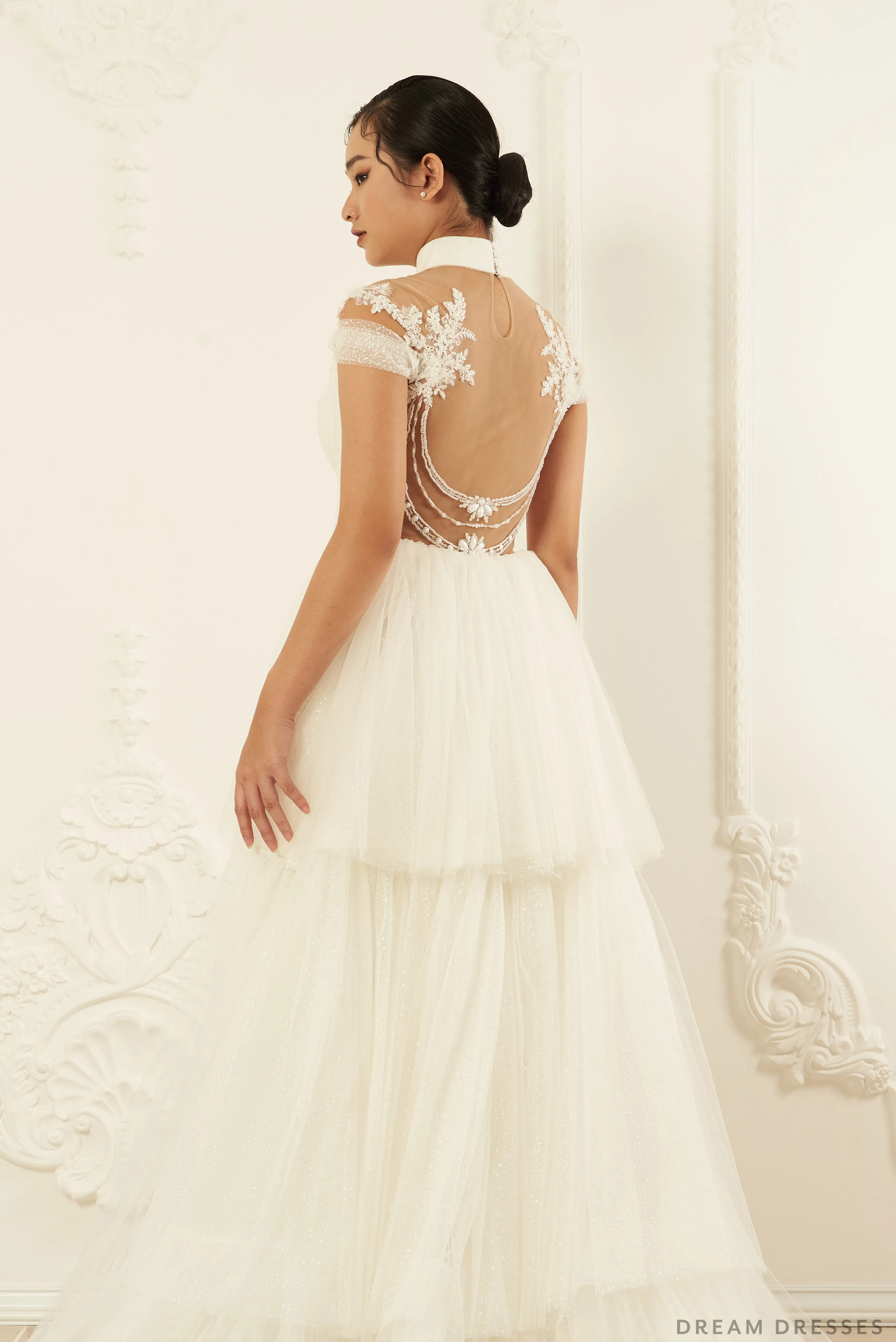 White Bridal Ao Dai | Modern Vietnamese Wedding Dress (#ILIANA)