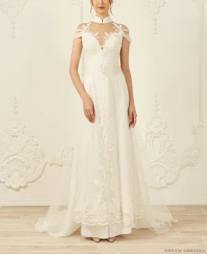 White Bridal Ao Dai | Modern Vietnamese Wedding Dress (#ILIANA)