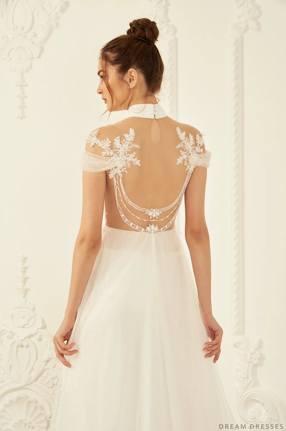 White Bridal Ao Dai | Modern Vietnamese Wedding Dress (#ILIANA)