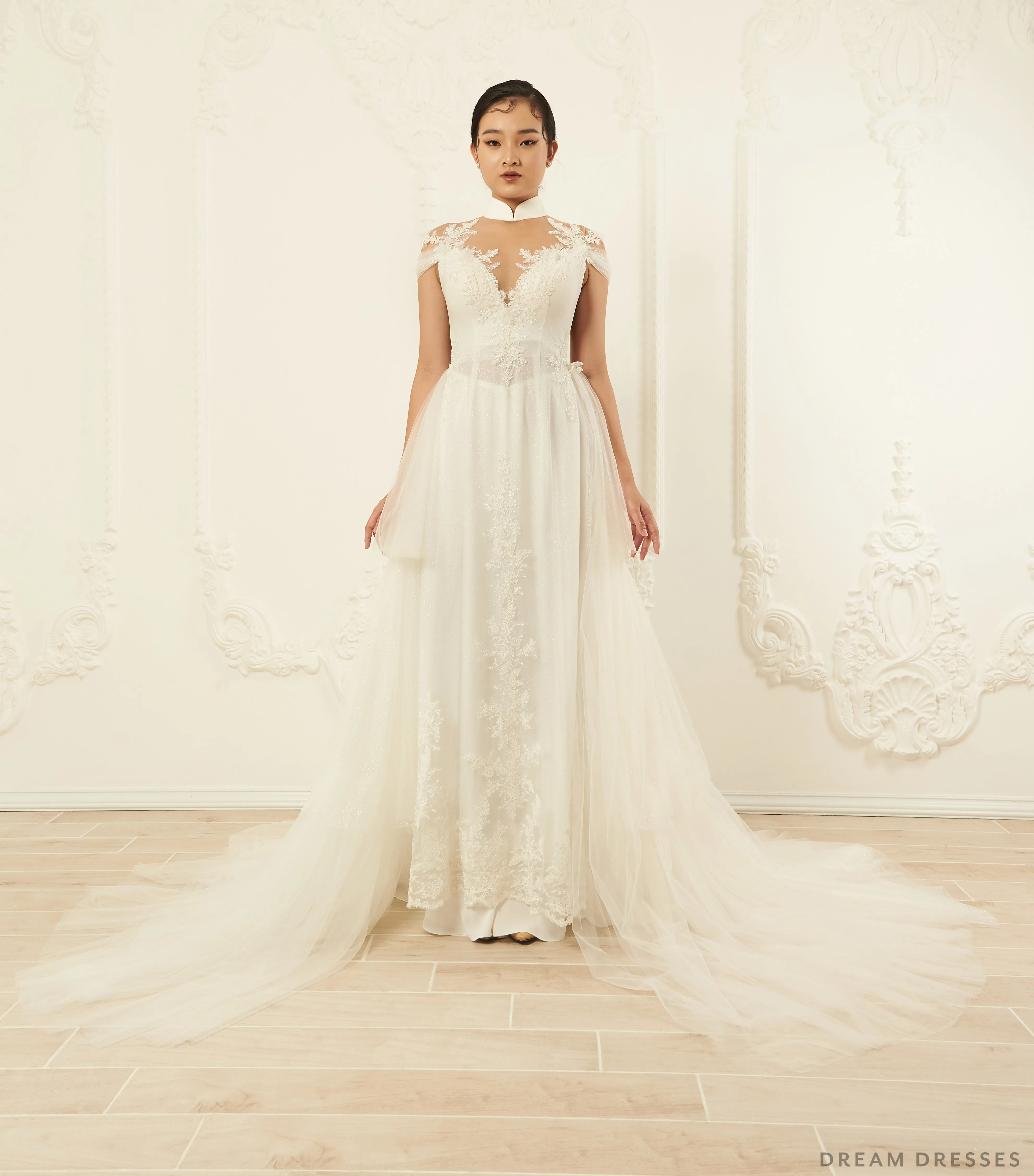 White Bridal Ao Dai | Modern Vietnamese Wedding Dress (#ILIANA)