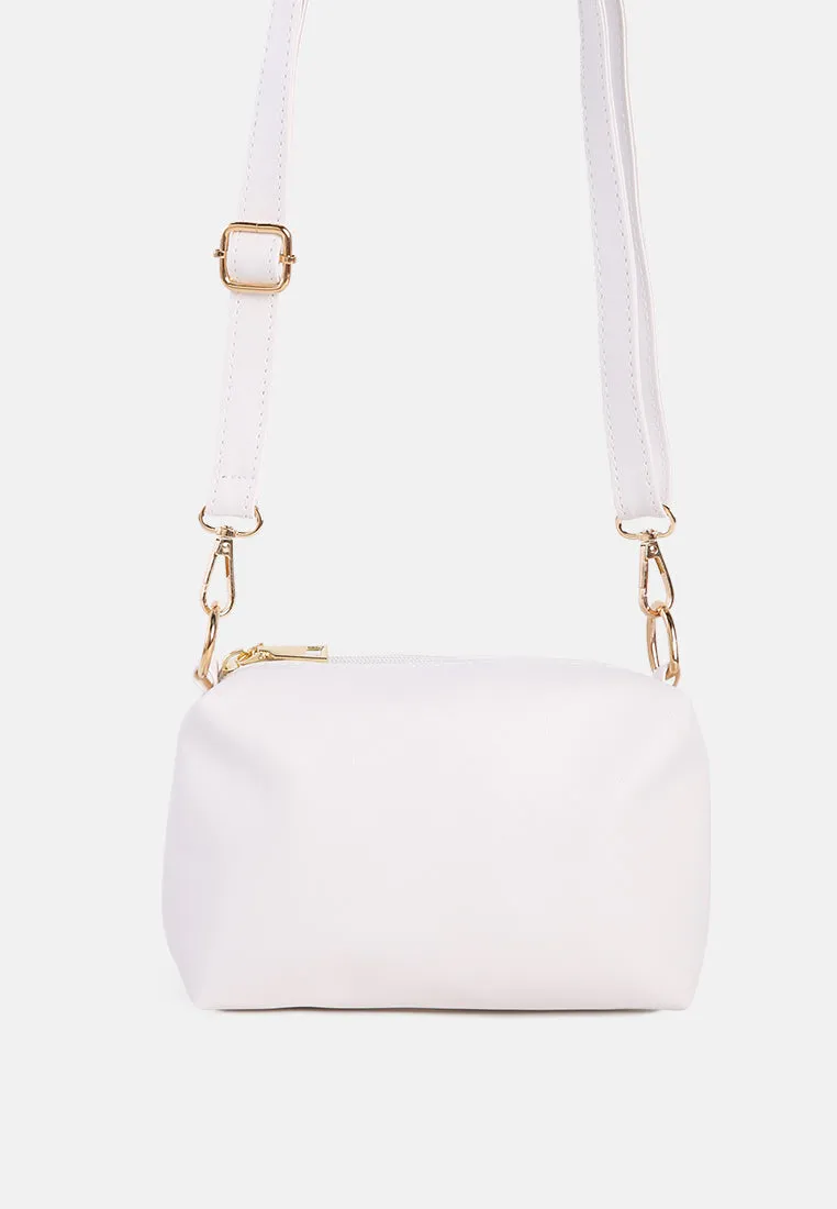 White Clear Handbag With Pouch