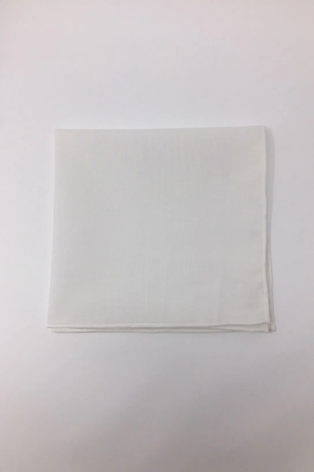 White Cotton Pocket Square