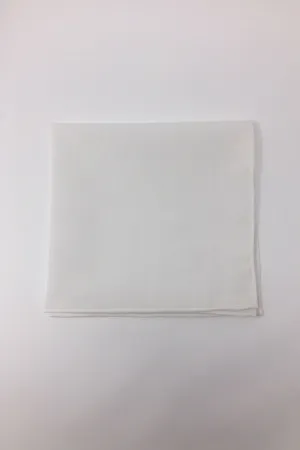 White Cotton Pocket Square