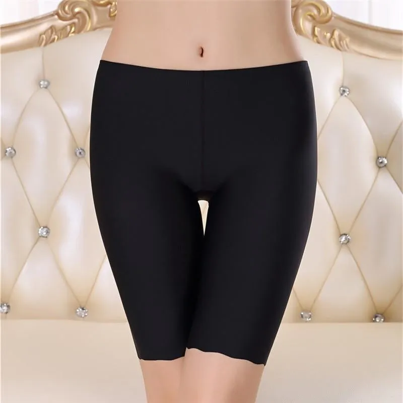 Women Boyshorts Pants Ice Silk Seamless Short Women Five Black Silk Safety Pants Women Silk Ice Safety Underwear Boxer