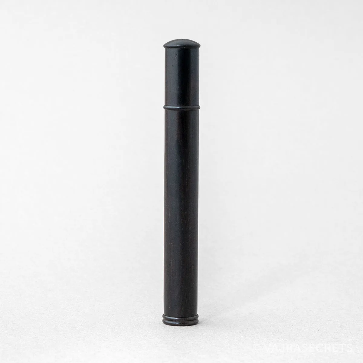 Wooden Incense Storage Tube With Bamboo Motif, 5.6 inch