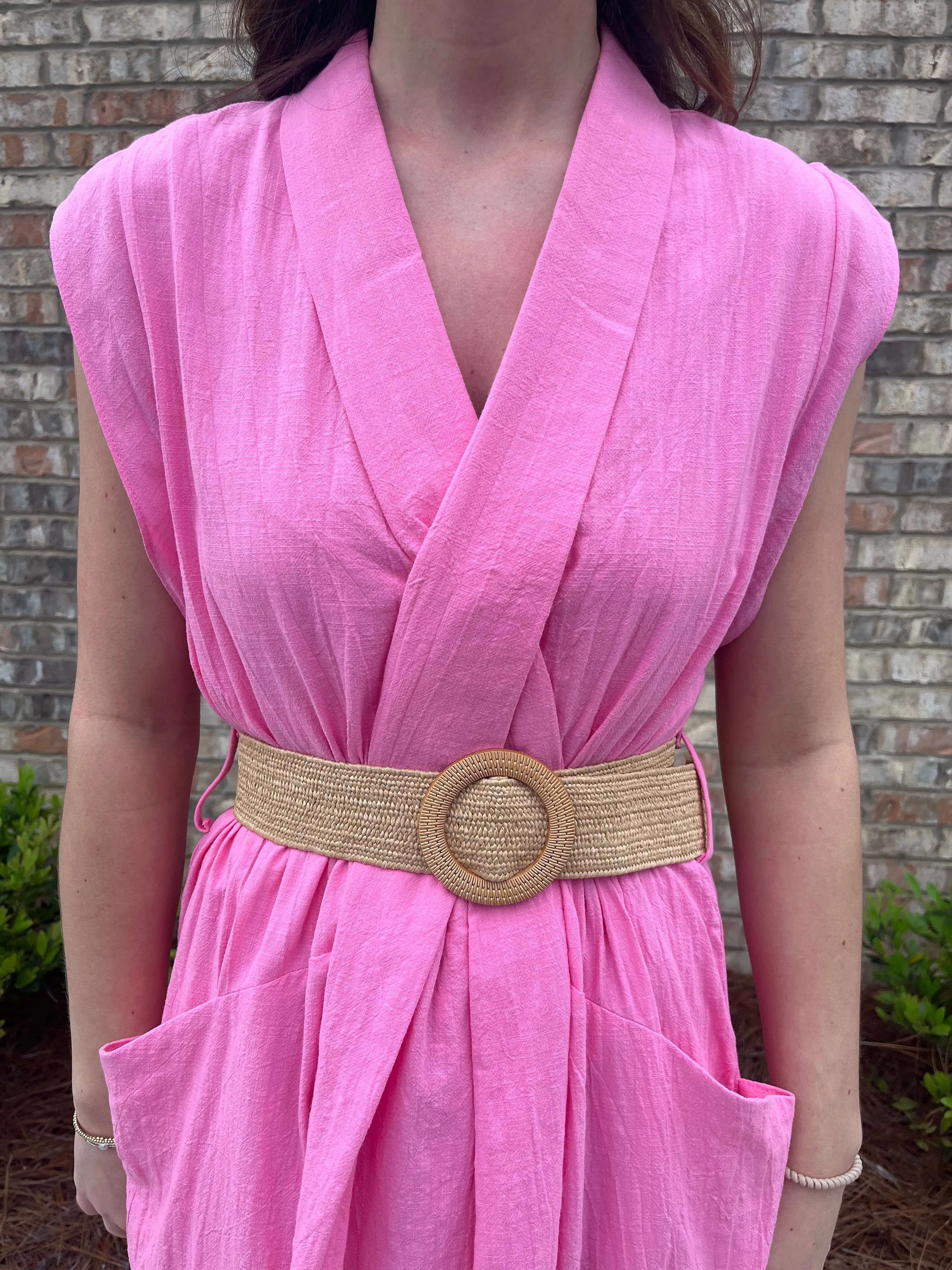 Work outside sleeveless midi dress