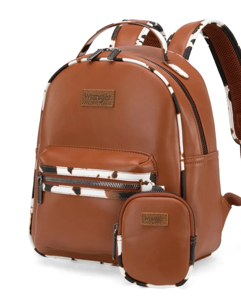 Wrangler Cow Print Backpack With Coin Pouch