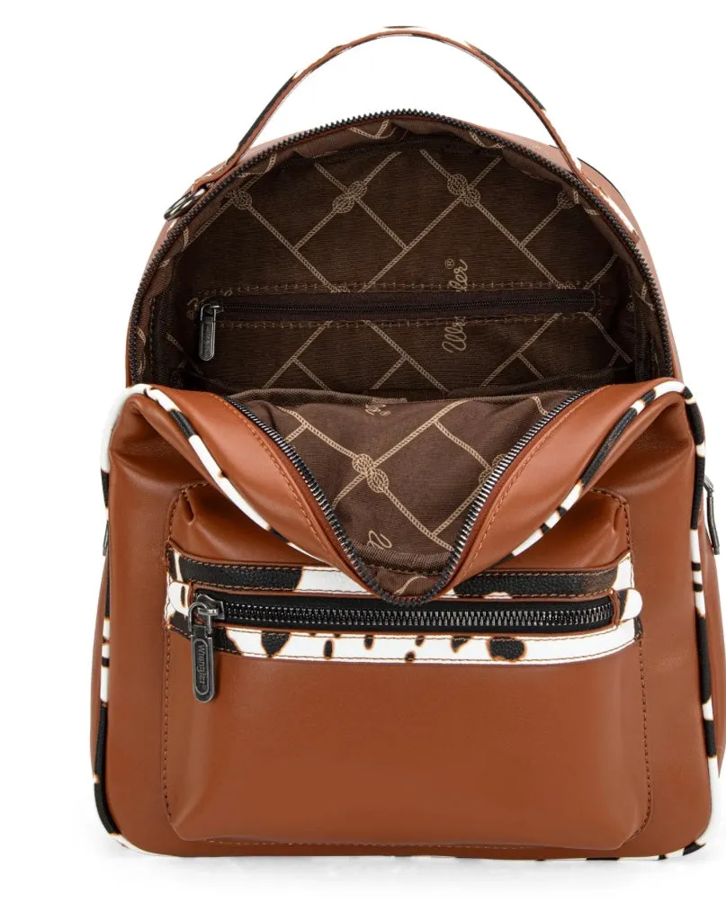 Wrangler Cow Print Backpack With Coin Pouch
