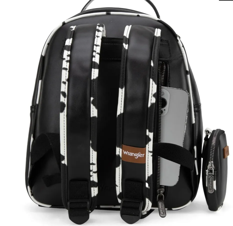 Wrangler Cow Print Backpack With Coin Pouch