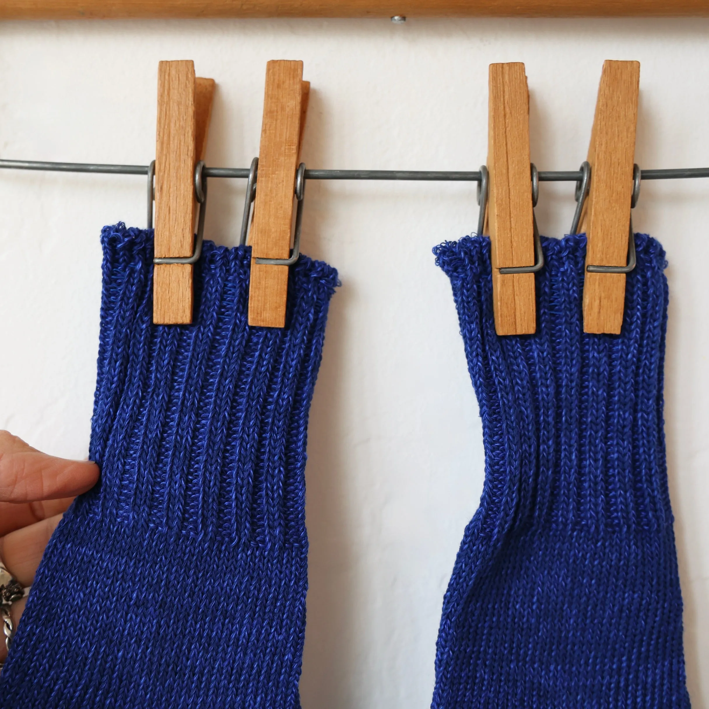 Yahae Linen/Cotton Ankle Socks - Blue