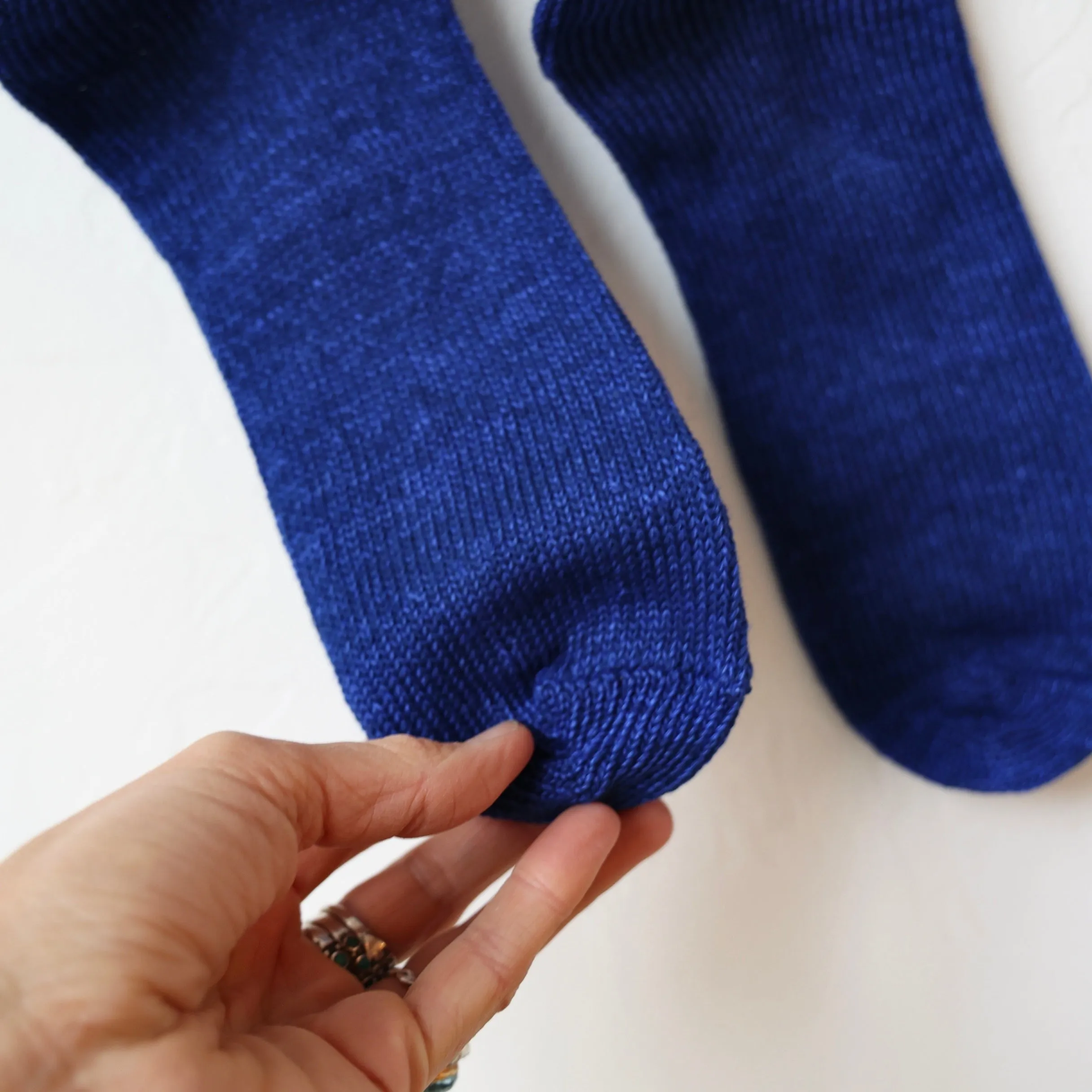 Yahae Linen/Cotton Ankle Socks - Blue