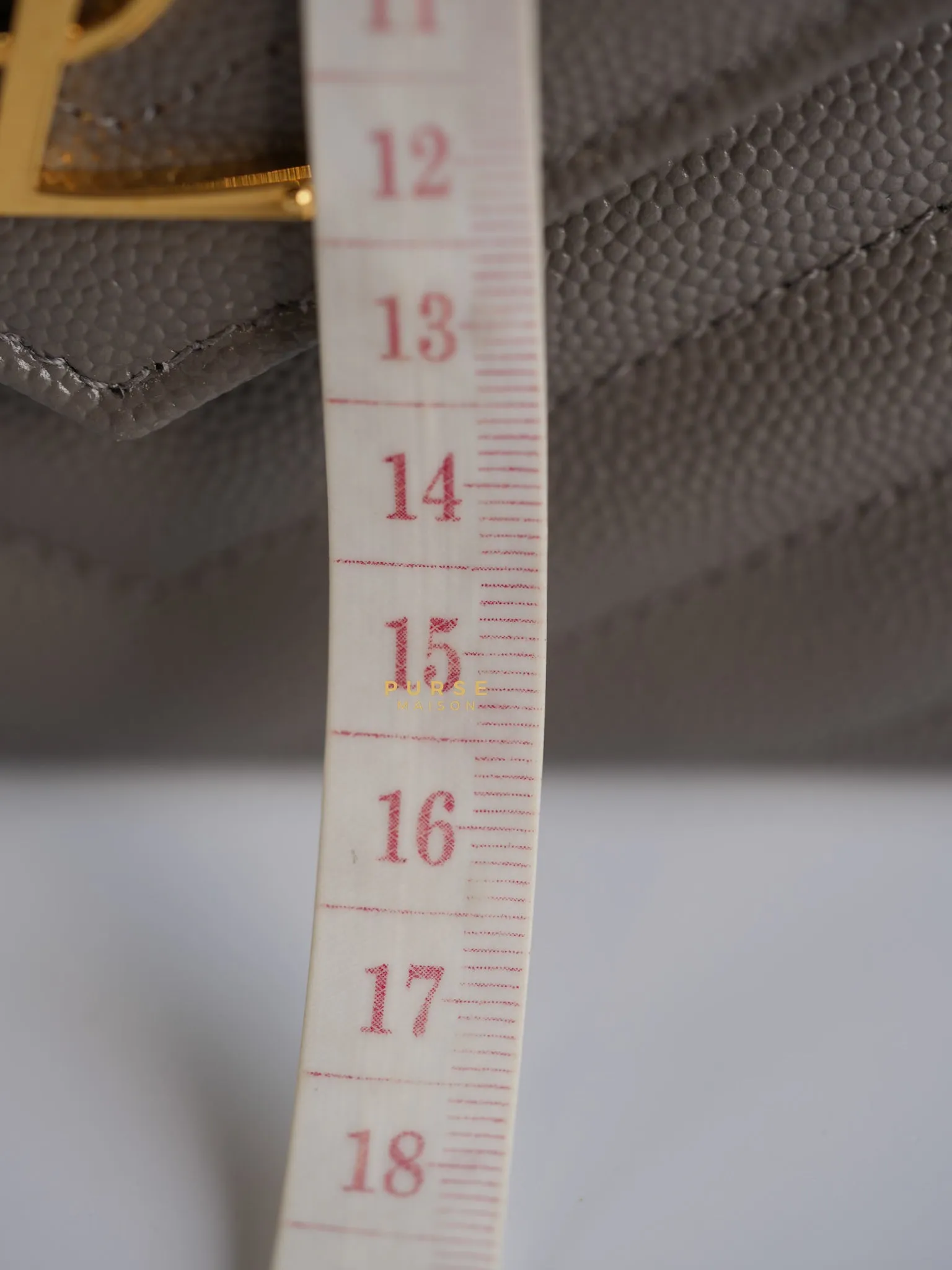 YSL Cassandre Matelasśe Flap Pouch Grey Gold Hardware