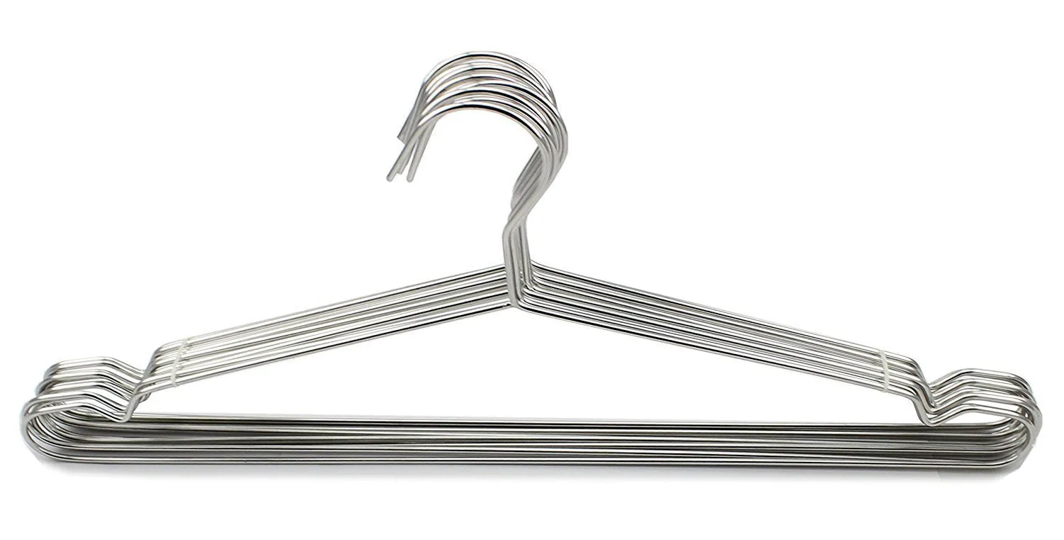Zicome Set of 10 - Overstretches Stainless Steel Chrome Clothes Coat Shirt Hangers Metal Wire Hangers Heavy Duty Hanging Hanger Organizer